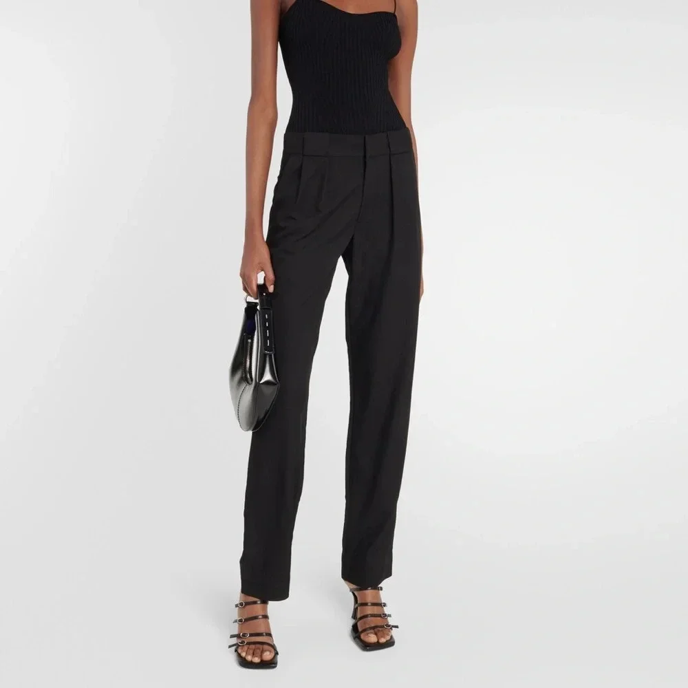 Proenza Schoeler White Label High-Rise Straight Trousers in Black Size 12 - Picture 1 of 13